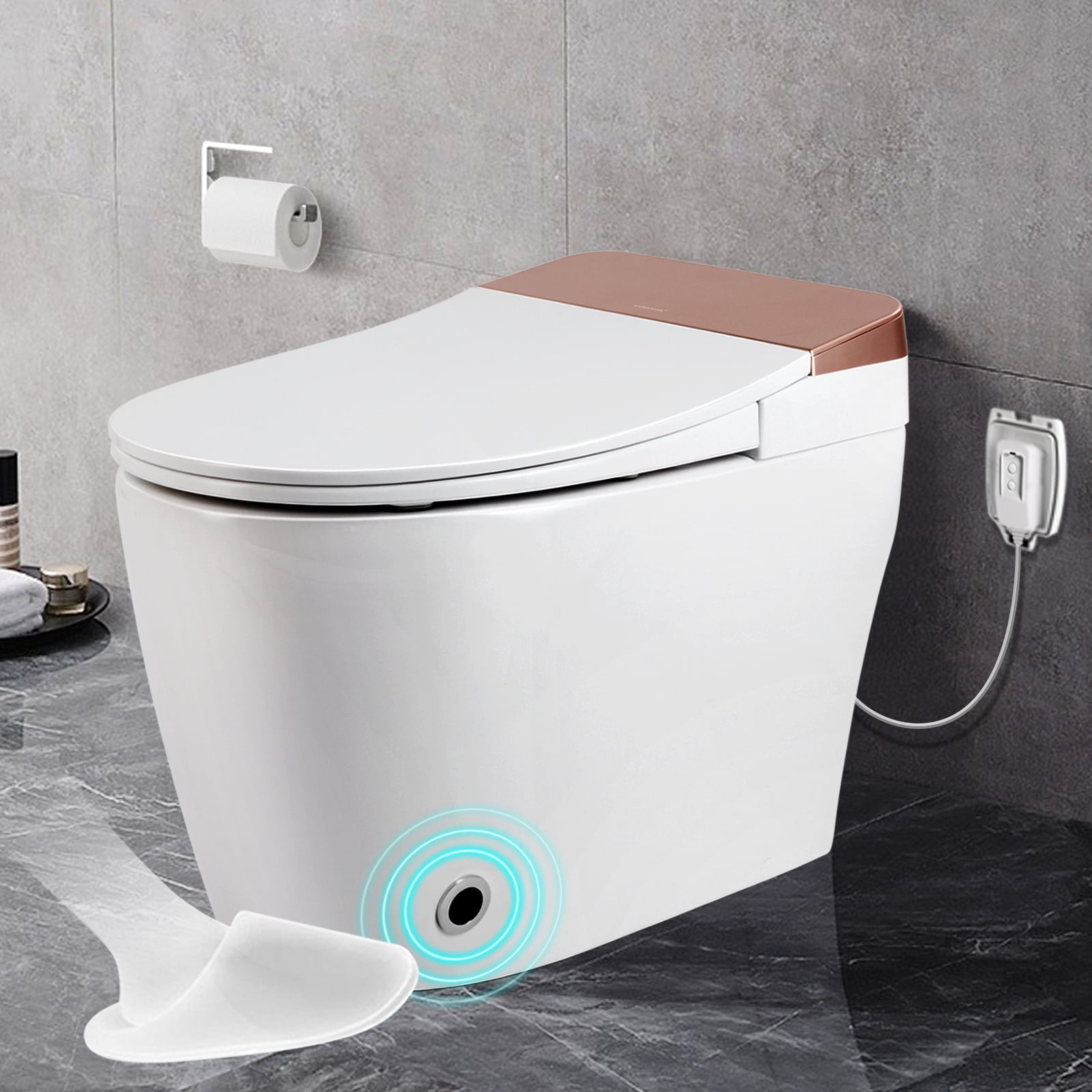 forsendelse meget fint Charlotte Bronte COSVALVE Smart Toilet, Heated Seat, Foot Kick Operation, Automatic Powerful  Flush, Tankless Toilet with Knob Control, White Night Light, Power Outage  Flushing - Walmart.com