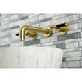 thumbnail image 3 of Kingston Brass KS8127CKL Kaiser Double-Handle 3-Hole Wall Mount Bathroom Faucet in Brushed Brass, 3 of 8