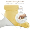 thumbnail image 4 of Nestl Reading Pillow, Extra Large Bed Rest Pillow with Arms – Premium Shredded Memory Foam TV Pillow, Detachable Neck Roll & Lumbar Support Pillow - Light Yellow, 4 of 7