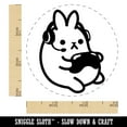 thumbnail image 2 of Geek Gamer Bunny Rabbit Playing Console Games Self-Inking Rubber Stamp Ink Stamper - Pink Ink - Small 3/4 Inch, 2 of 7