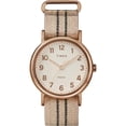 thumbnail image 1 of Timex TW2R921009J 38 mm Womens Weekender Stripe Fabric Slip-Thru Strap Watch, Metallic Blush & Graphite, 1 of 5