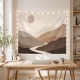 thumbnail image 5 of Neutral Minimalist Mountain Landscape with Round Sun, Calming Boho Art for Nature Lovers, Nature Inspired Decor, Housewarming Gift Tapestry Wall Hanging for Bedroom and Living Room, 5 of 7