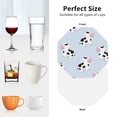 thumbnail image 6 of Lsque Cute Farm Cow Pattern 4" Drink Coasters Set of 4, PVC Leather Absorbent Coasters, Table Coaster Set Decorative Coffee Cup Coasters Housewarming Gift -Octagon, 6 of 6