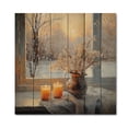 thumbnail image 3 of Designart "Frosty Whispers in Winter Pointillism" Still Life Print on Natural Pine Wood, 3 of 5