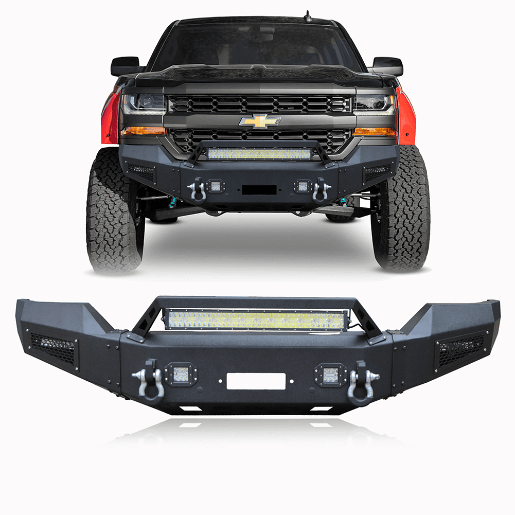 Ronghui Fits for 2016-2018 Chevy Silverado 1500 Steel Front Bumper W ...