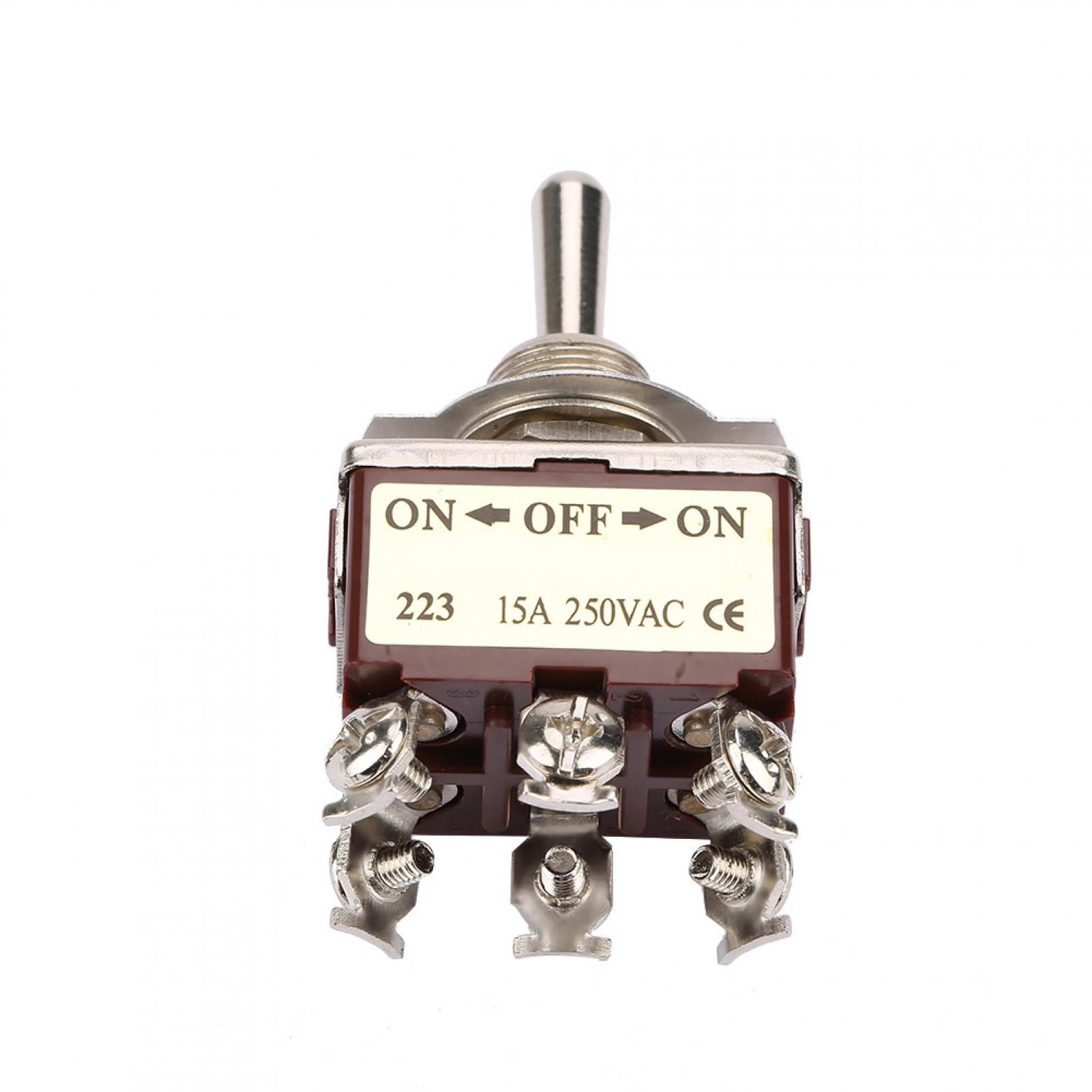 Heavy Duty Toggle Switch 3PDT 9 Screw Terminal ON-ON Two Position 12mm 380V 15A 