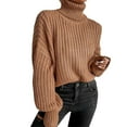 thumbnail image 1 of Chandail Col Roulé pour Femmes Mode Hiver Surdimensionné en Nylon et Coton, Chandail Col Roulé pour Femmes G, 1 of 4