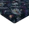 thumbnail image 4 of Ambesonne Boho Forest Fitted Sheet, Exotic Leaf Pattern, King Size, Charcoal Grey and Plum, 4 of 5