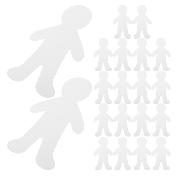 BESTOYARD 20pcs Blank Paper Cutouts People Outline Cutouts for School Projects DIY Craft Supplies