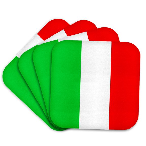 3dRose, Italian Flag, set of 4 Coasters - Soft