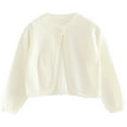 thumbnail image 2 of Spazoro Toddler Girls Sweaters, Cotton Fall Winter Button Down Long Sleeve Solid Color Cardigan for Child Girls White Size 4 T, 2 of 9