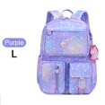 thumbnail image 3 of MesaSe Rainbow Kids Girl Daypack Cute School Kindergartens Princess Backpack (Purple L), 3 of 8