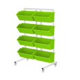 thumbnail image 2 of Plantador de jardín vertical Caja de plantador entusiastas de la jardinería 8 macetas Cama de jardín móvil para el jardín de esquina Tomato Verde, 2 of 8