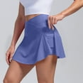 thumbnail image 2 of Uaswgudfs ​Womens Skorts Shorts: High Waisted A-Line with Crossover Design & Concealed Pocket - Stretchy Athletic Skirt Shorts for Women Blue XL, 2 of 7