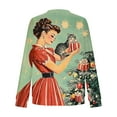 thumbnail image 4 of Craaazy Women's Round-Neck Long Sleeve Shirts Santa Snowflake Print Casual Christmas Top Gifts, 4 of 7