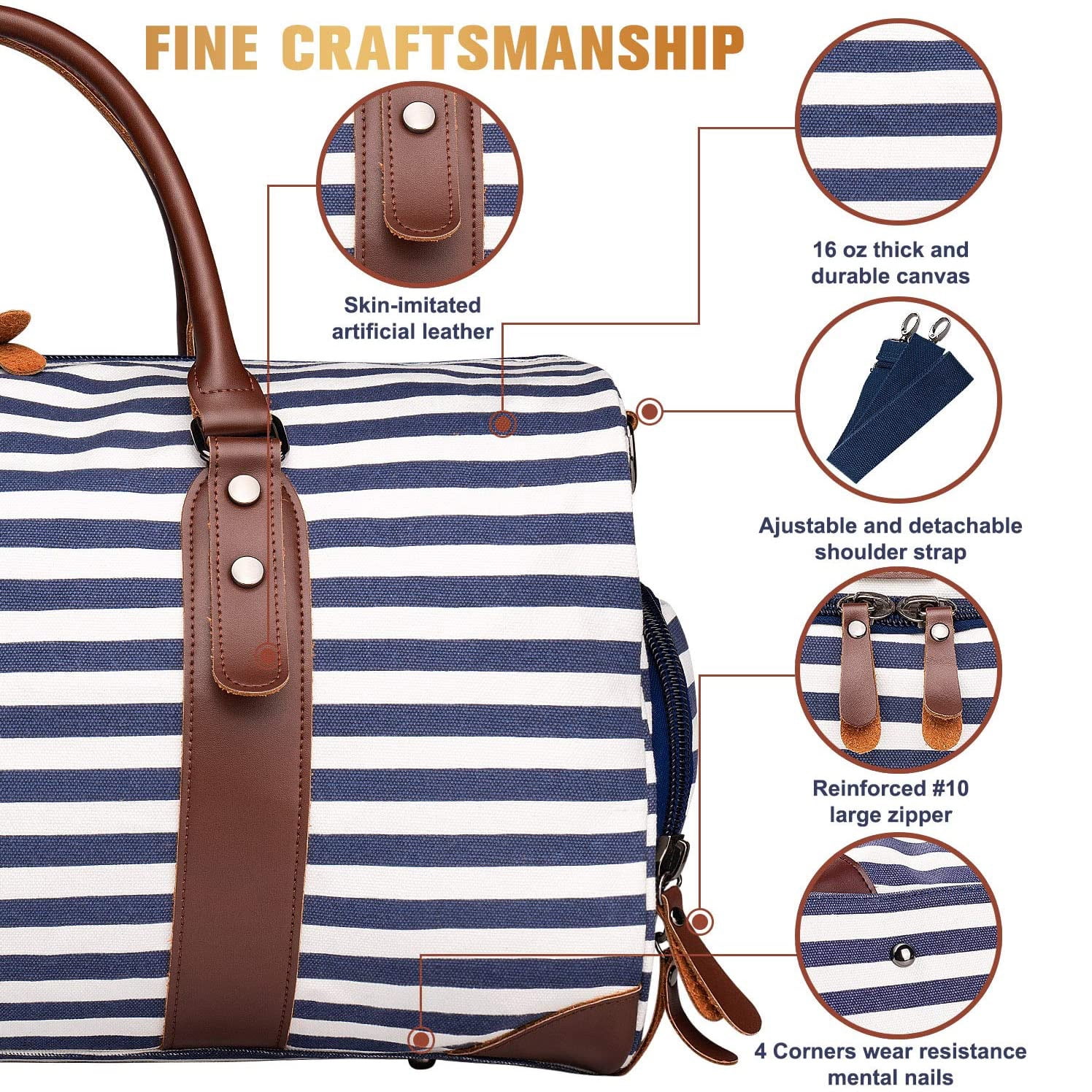 Canvas weekender bags travel bags for men and women with shoe compartment and toiletry bag Flight approved Walmart