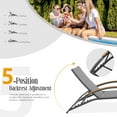 thumbnail image 5 of Aluminum Patio 3 PCS Chaise Lounge Set, Phifertex Sling Fabric Lounge Club Chairs with Ottomans and Round Side Table, 5 of 7