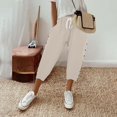 thumbnail image 6 of Uqiangy Lightweight Summer Pants Women Capris Pants For Women Linen Pants Women Linen Beach Pants Boho Pants For Women 2025 Elastic Waist Capri Pants For Women Cotton Pants For Women Beige L, 6 of 9