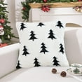 thumbnail image 2 of Cinvoph 18"x18" Christmas Throw Pillow Covers Plush Xmas Tree Pillow Cases for Winter Xmas New Year Couch Sofa Bed Home Decor, Black, 2 of 6