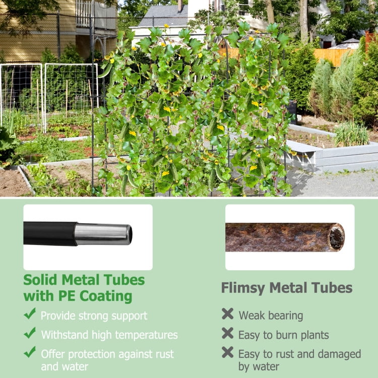 Canddidliike 71 x 71 Inch U-Shaped Tall Garden Arched Trellis for Climbing Plants, Large Size and U-Shaped Design, Plant Supports for Outdoor, Black