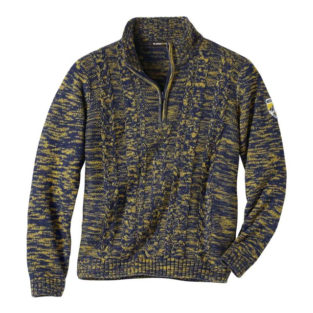 Atlas For Men - Jersey de Punto Trenzado para Hombre (Ocre)