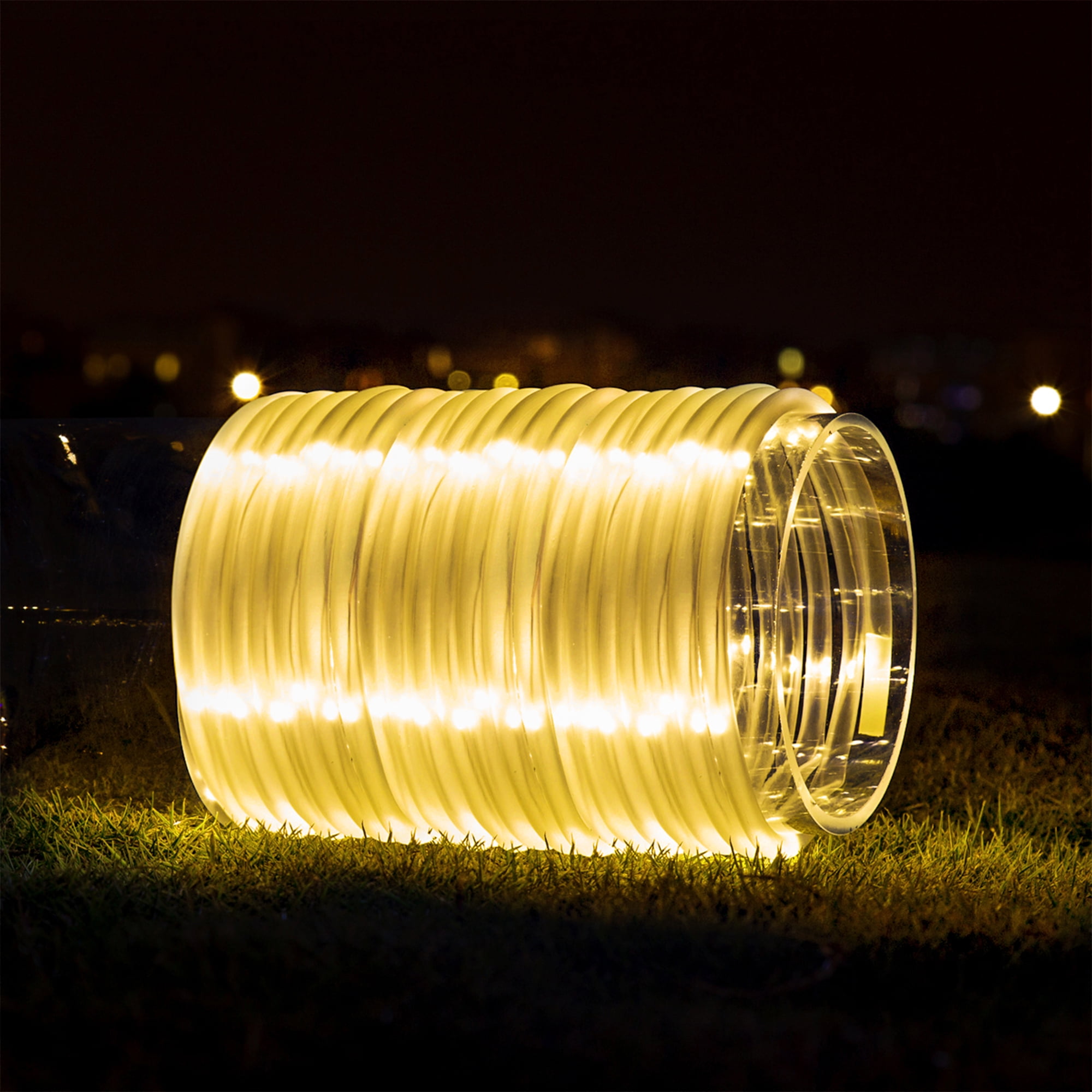 FKHouse 2 Pack 39ft Outdoor 100 LED Solar String Lights Thanksgiving & Christmas Decoration, Warm White