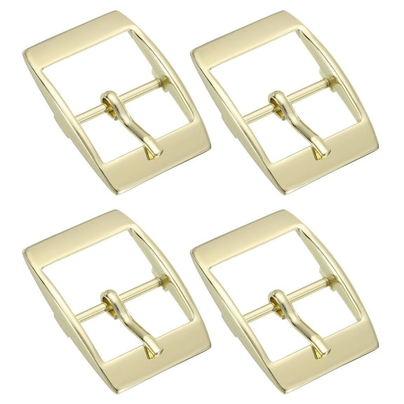 Uxcell 4Pack 0.98" Single Prong Belt Buckle Square Center Bar Buckles for Belt, Gold