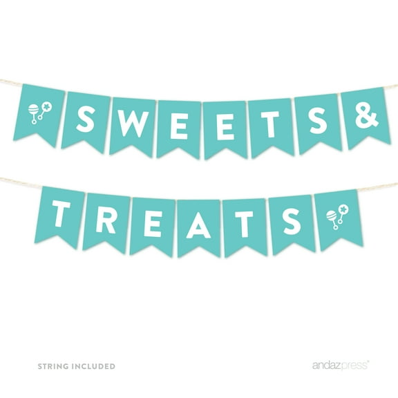 Sweets & Treats Diamond Blue Boy Baby Shower Hanging Pennant Garland Party Banner