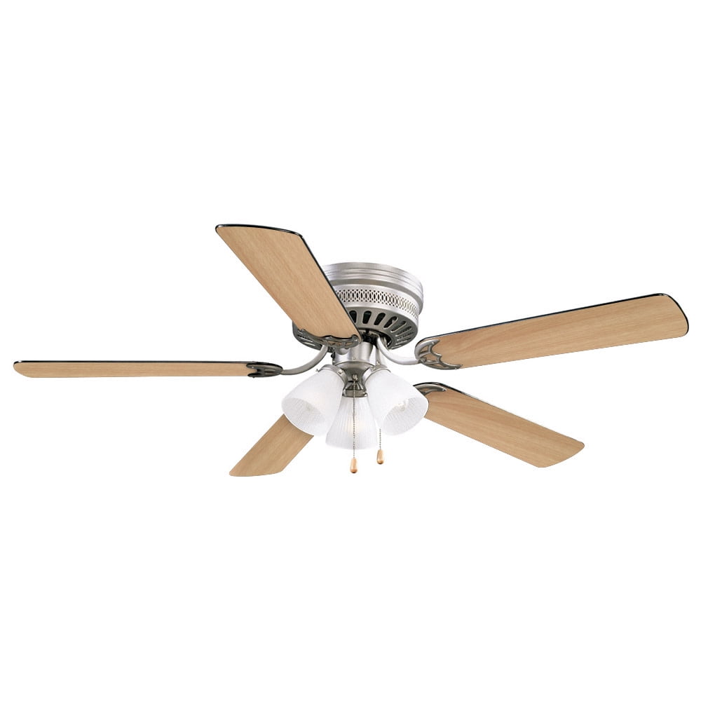 Design House Millbridge 52" Hugger Ceiling Fan with LED Light Kit, 5 Reversible Blades, Satin Nickel