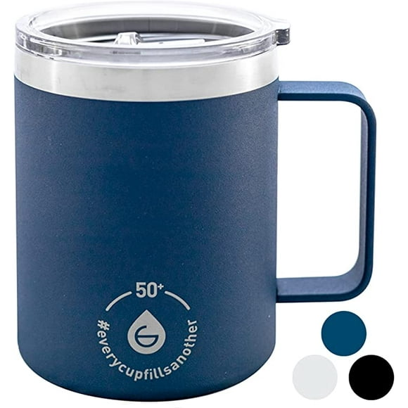 jiuedso Everest 14 oz Vacuum Insulated Stainless Steel Coffee Mug, Blue