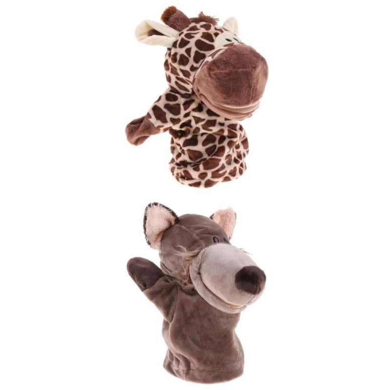 Giraffe & Wolf Hand Puppet Educational Toy for Children 2x/set 