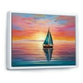 thumbnail image 2 of Designart "Sailboat modern Horizon I" Sailing Boat Floater Framed Wall Art Living Room, 2 of 7