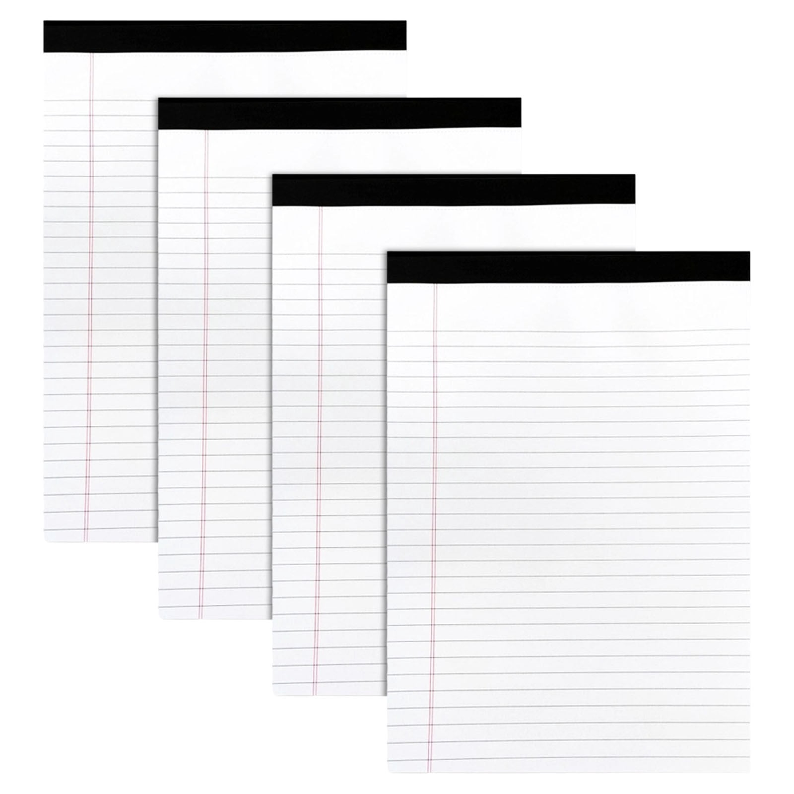 4 Pack Legal Pads, 8.4 x 11.6 College Ruled Colored Note Pads, Lined Paper Chipboard-Backed Notepad with Micro-Perforated Notebook Paper for Office & Classroom Supplies, White1