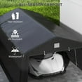 thumbnail image 3 of Outsunny 143.75 in x 243.25 in x 95.75 in Portable Garage with Ventilation Windows Black Carports, 3 of 9