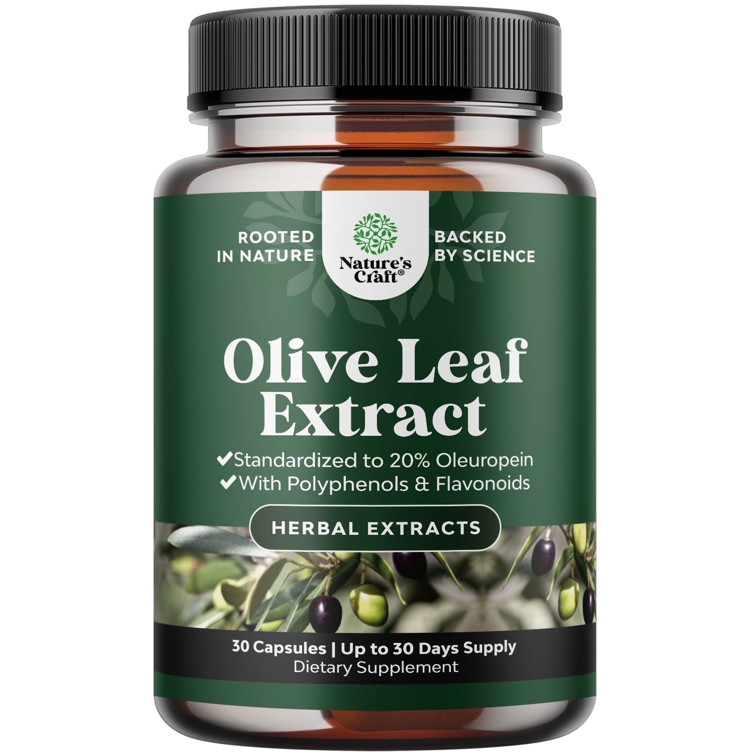 Nature’s Craft Olive Leaf Extract Capsules High Strength Antioxidant Supplement, 30 Count