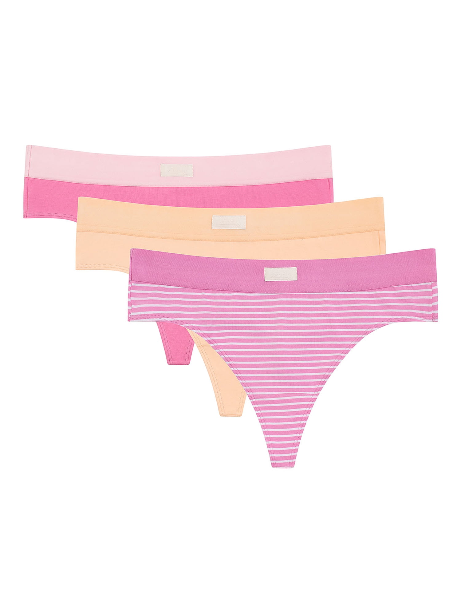 Kindly Yours Women’s Sustainable Cotton Thong Underwear, 3Pack