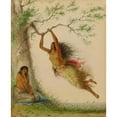 thumbnail image 2 of Alfred Jacob Miller 15x18 Black Ornate Wood Framed Double Matted Museum Art Print Titled - Indian Girls Swinging (1860), 2 of 5