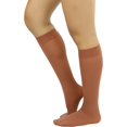 thumbnail image 3 of ToBeInStyle Women's Fashion Opaque Nylon Knee High Socks - Dark Skin, 3 of 6