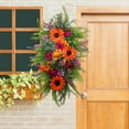 thumbnail image 4 of Fall Harvest Teardrop Swag Rustic Wall Hanging Ornament Sunflower Autumn Wreath, 4 of 9