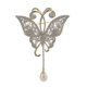 thumbnail image 1 of Butterfly Brooch Pearl Pendant Rhinestones 18k Gold Cute Animal Clips Women Girls Wedding Bridal Pin, 1 of 5