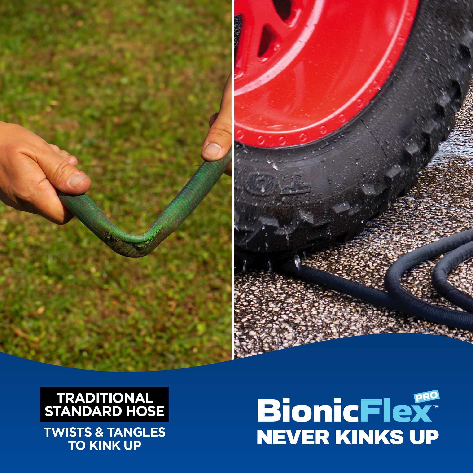 Bionic Flex Garden Hose 75' ft Water Hose Outside Heavy Duty Lightweight Outdoor Hose Spray Nozzle Flexible Kink-Free