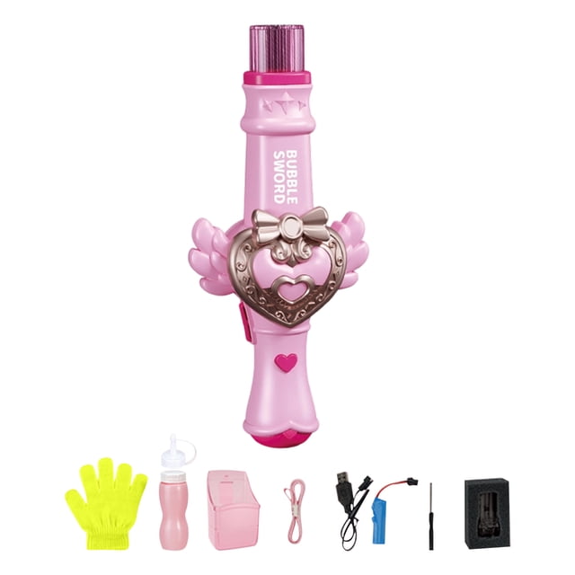 HTHLVMD Bubble Sword Wand, Elastic Bubble Fog Wand, Magic Smoke Bubble Machine With Colorful Elastic Bubbles & Smoke Effect, Portable Interactive Mist Bubble Machines for Parties, Pink