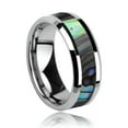 thumbnail image 3 of HOOUN Stainless Steel Abalone Shell Inlay Mens Wedding Band Womens Jewelry Party Ring-Silver-Male-8, 3 of 9