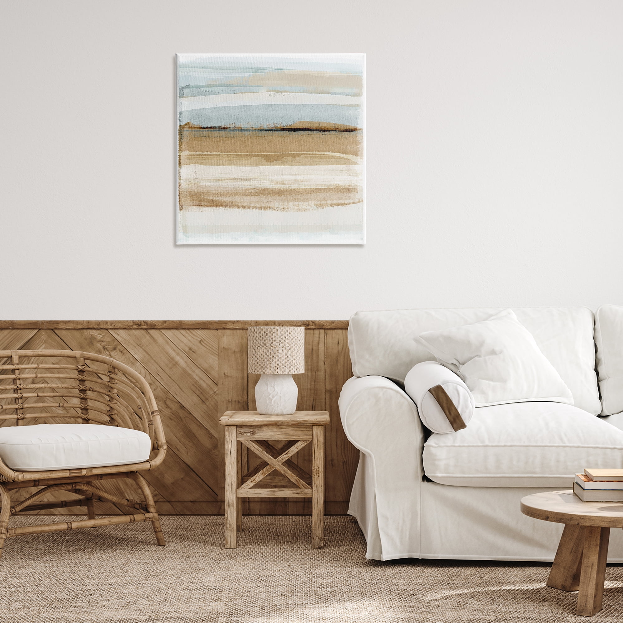 Stupell Industries Winter Sands Abstraction Abstract Painting Gallery Wrapped Canvas Art Print Wall Art, 30 x 30