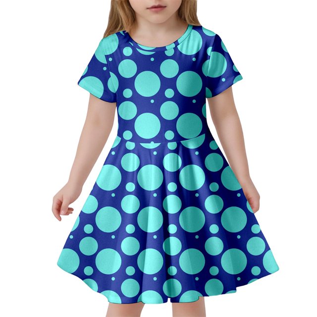Robe Mode Enfant à Pois Slim Manches Courtes (4 13 Ans) Vêtements Fille