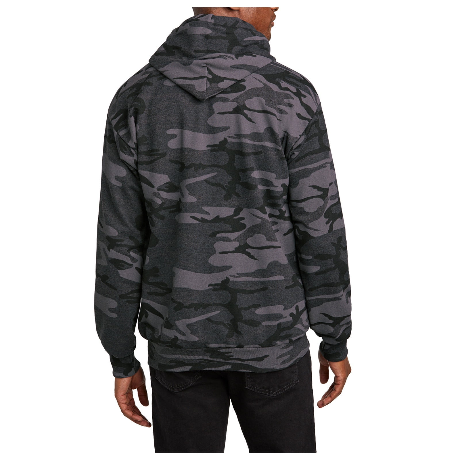 Mafoose Men's Core Fleece Classic Camo Pullover Hooded Sweatshirt Black Heather Camo S