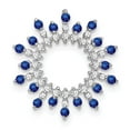 thumbnail image 1 of Diamond2Deal 14K White Gold Sapphire and Diamond Snowflake Chain Slide Pendant for Women (L- 0.72 inch, W- 0.72 inch), 1 of 6