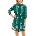 thumbnail image 4 of Nanette Nanette Lepore Womens Long Sleeve Tie Waist Mirror Print Mini Dress, 4 of 7