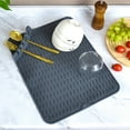 thumbnail image 6 of Silicone Drying Mat for Dishes, Kitchen Sink Drying Rack, Flexible Drainboard Liner for Countertops, Dishwasher Safe, Gray, by FAJHHA, 6 of 8