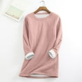 thumbnail image 2 of Women Warm Sherpa Lined Crewneck Sport Sweatshirt Pullover Loungewear, 2 of 3